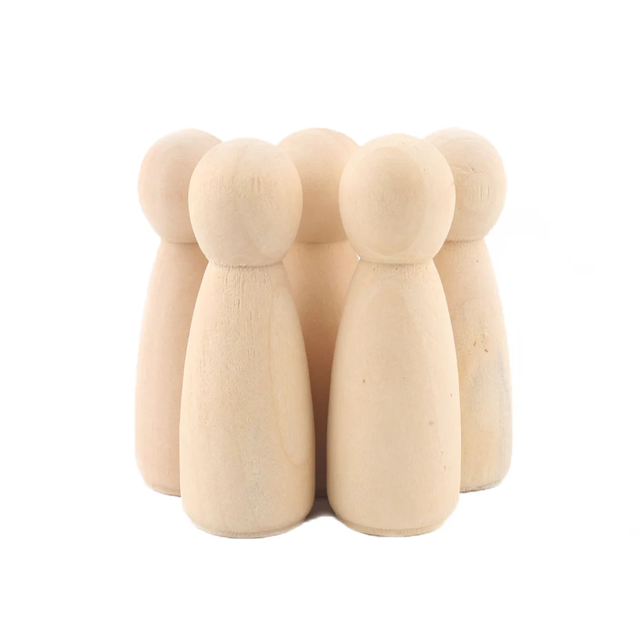 Деревянные колышки для кукол прорезыватели зубов (20 шт. 65 мм женщин) неокрашенный