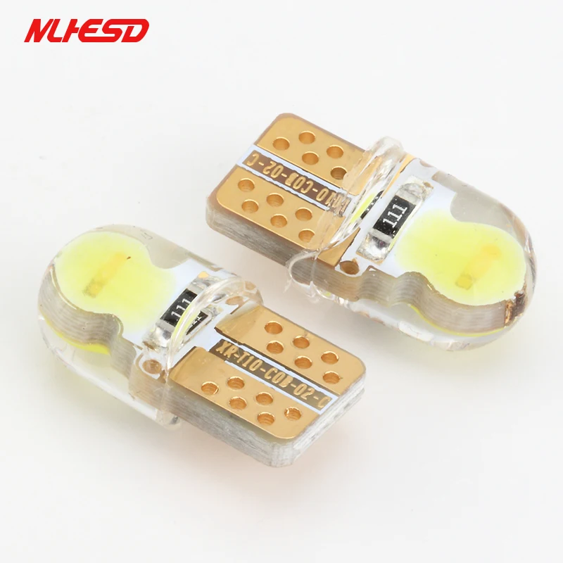 

100Pcs Auto Bulb T10 COB Silica LED Interior Bulbs For Car Replacement Lights Trunk Light License Plate Lights DC 12V