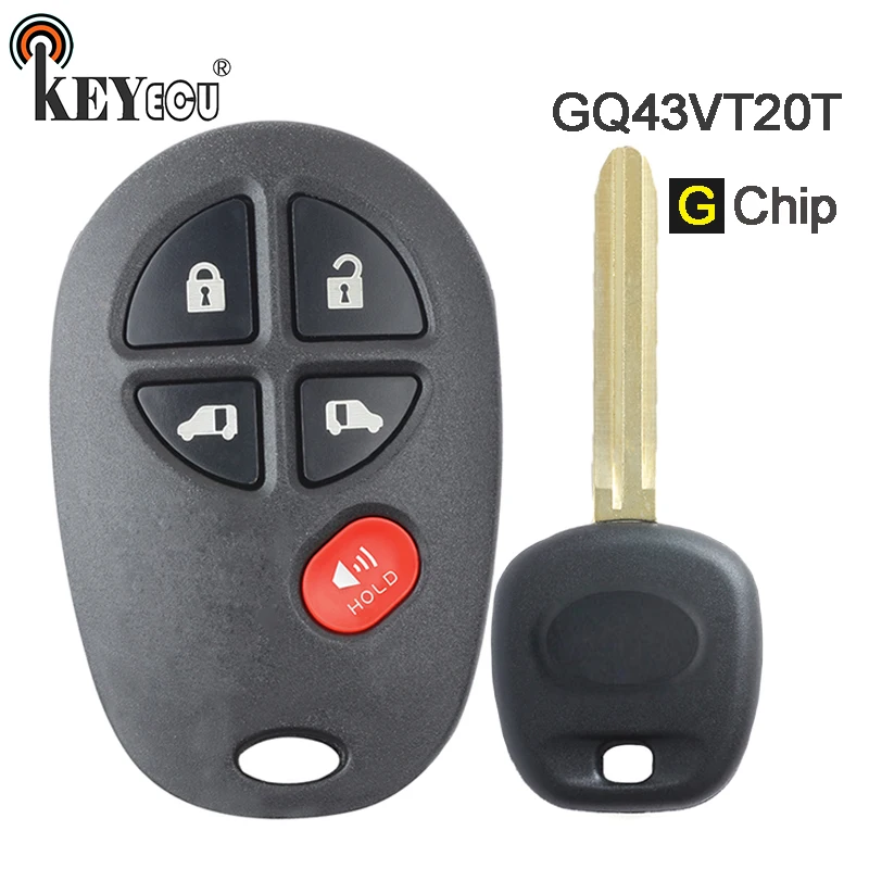 KEYECU G чип идентификатор FCC: GQ43VT20T замена 4 + 1 5 кнопок для Toyota Sienna 2011 2012 2013 2014 2015 |