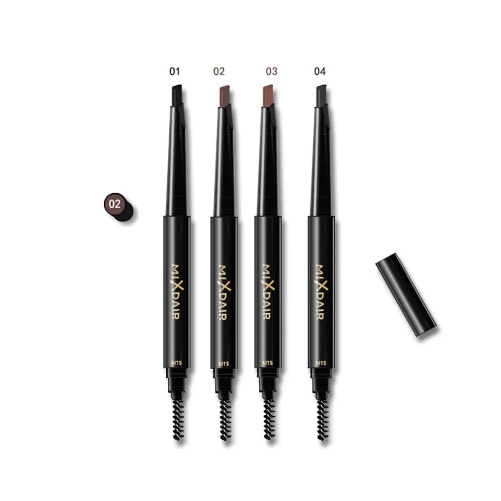 MIXDAIR карандаш для бровей с двойным концом Длинная черная кофейная треугольная