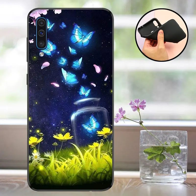 Чехол для samsung Galaxy A50, черный матовый чехол для samsung A50, силиконовый чехол ТПУ для телефона Galaxy A 50 A505F Capa - Цвет: BLD22