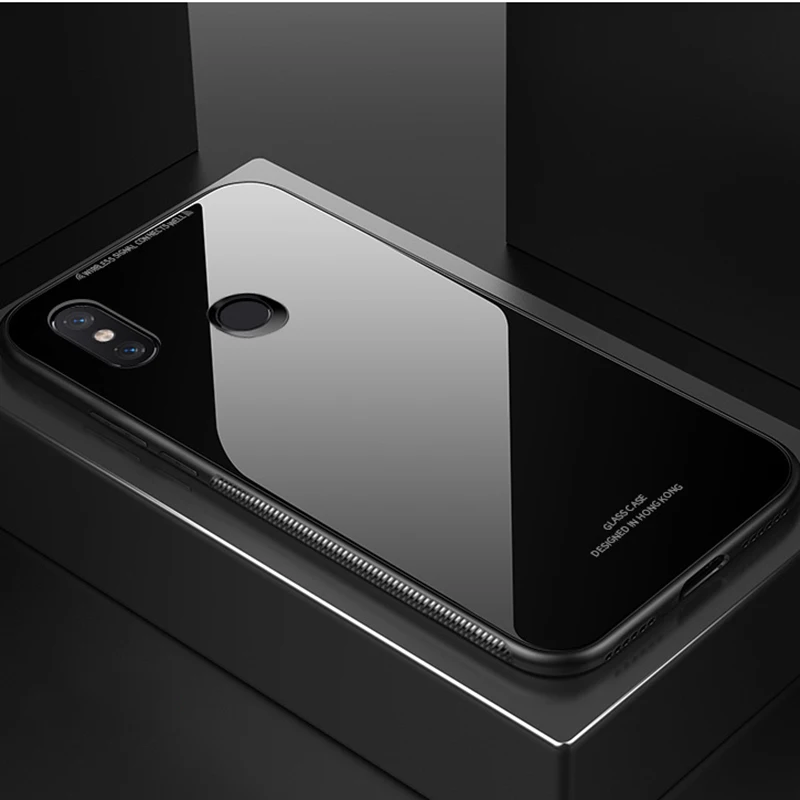 Rezzol Tempered Glass Case For OPPO Realme 3 Glossy Hard Back Cover Pro Shockproof funda |