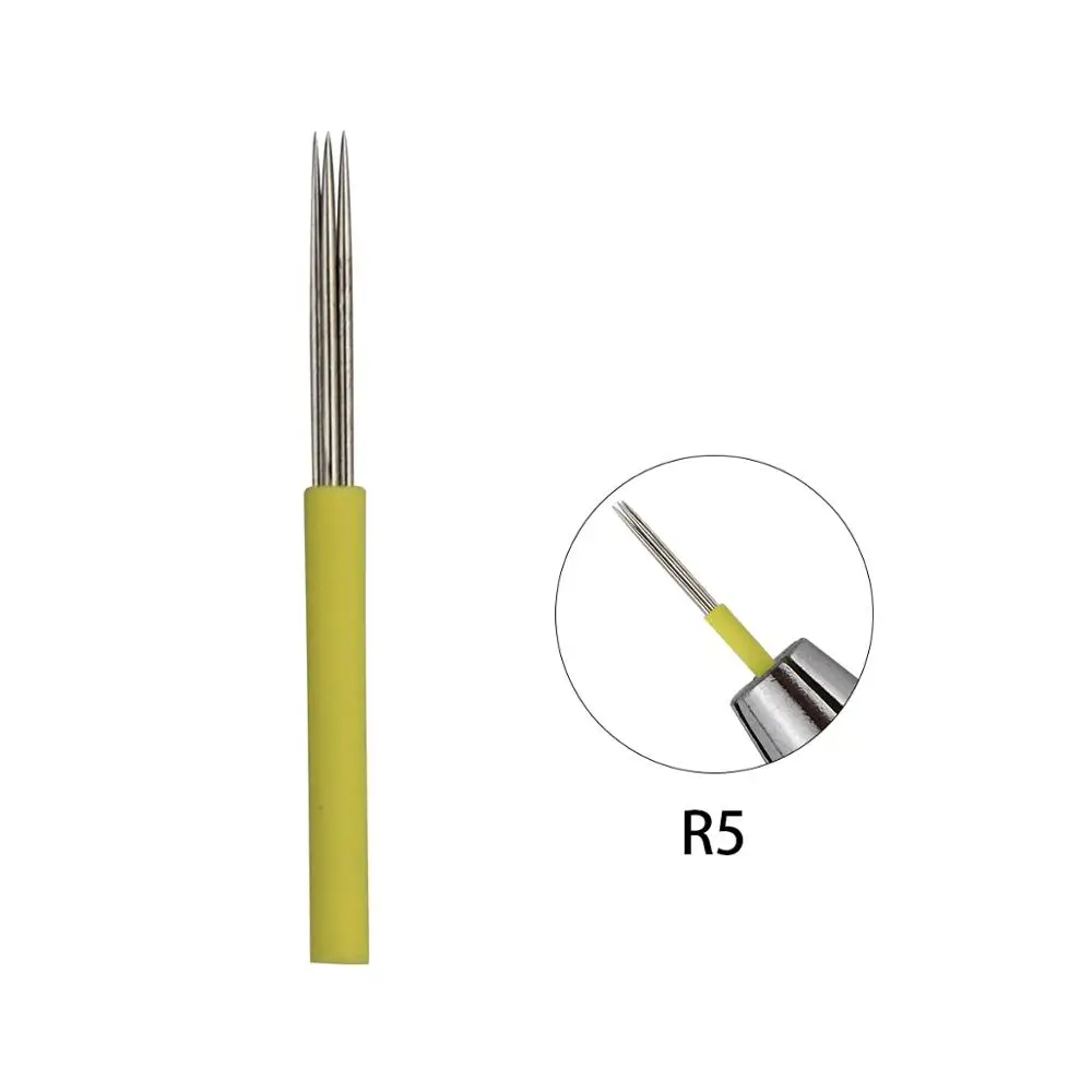 100 шт. микроблейдинг иглы для макияжа тумана полуперманентные Круглые