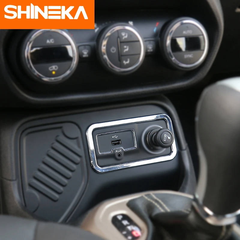 Наклейки SHINEKA ABS для автомобильного прикуривателя наклейки Jeep Renegade 2016 2019