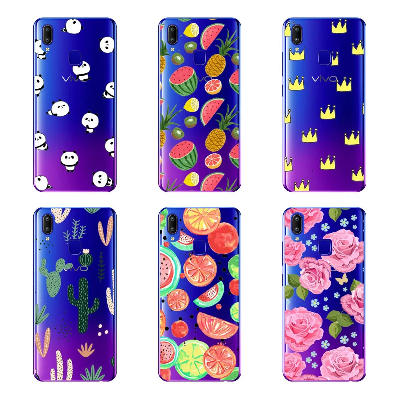 ДЛЯ vivo Y95 Y91 чехол силиконовая задняя крышка-Чехол черный живописи цветок мягкая