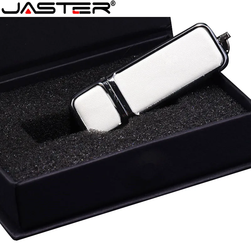 JASTE Высокое качество кожаный usb с коробкой usb 2,0 флеш-накопитель