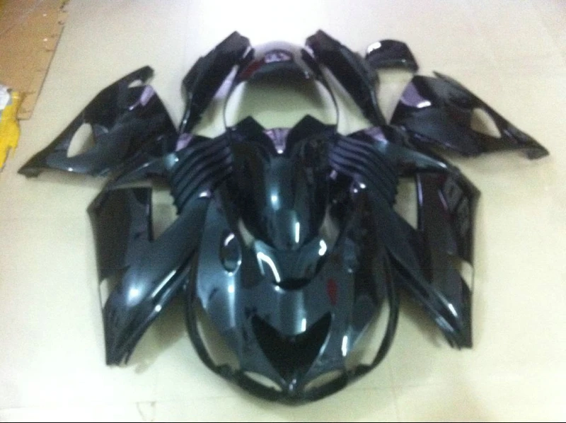 

Customize Fairing kits for Kawasaki Injection mold ZX14R 2006 2007 2008-2011 all glossy black ZX 14R 06-11 fairings set FT18