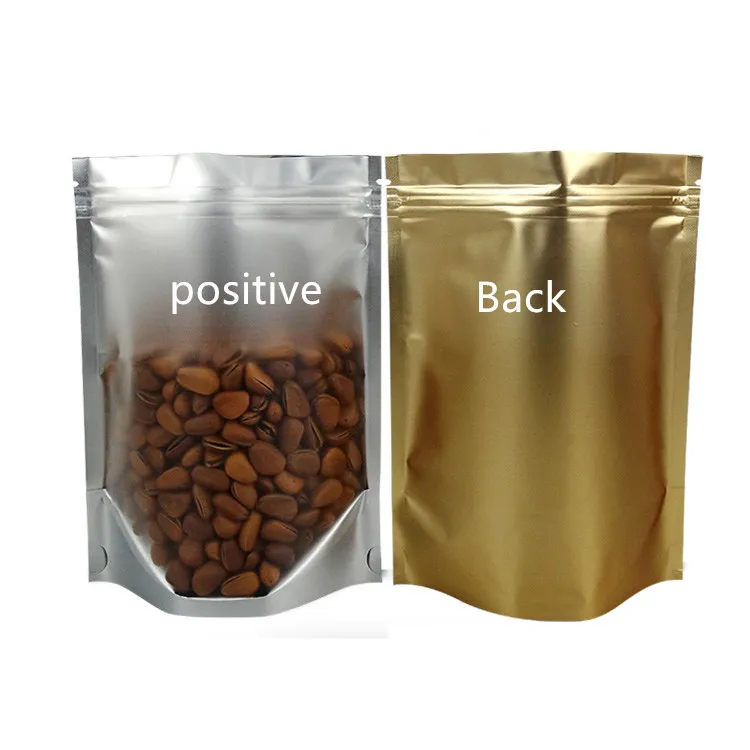 

8*13cm Golden stand up/Clear Self Sealed Zipper Plastic Retail Packaging Storage Pack Bag,Ziplock Bag Retail Package W/Hang Hole