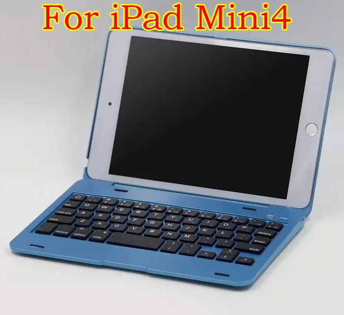 Новейший Фолио Умный Магнитный чехол Полный корпус Bluetooth клавиатура для Apple iPad 2/3/4/iPad mini 1 2 3 4+ ручка - Цвет: ipad mini 4 blue