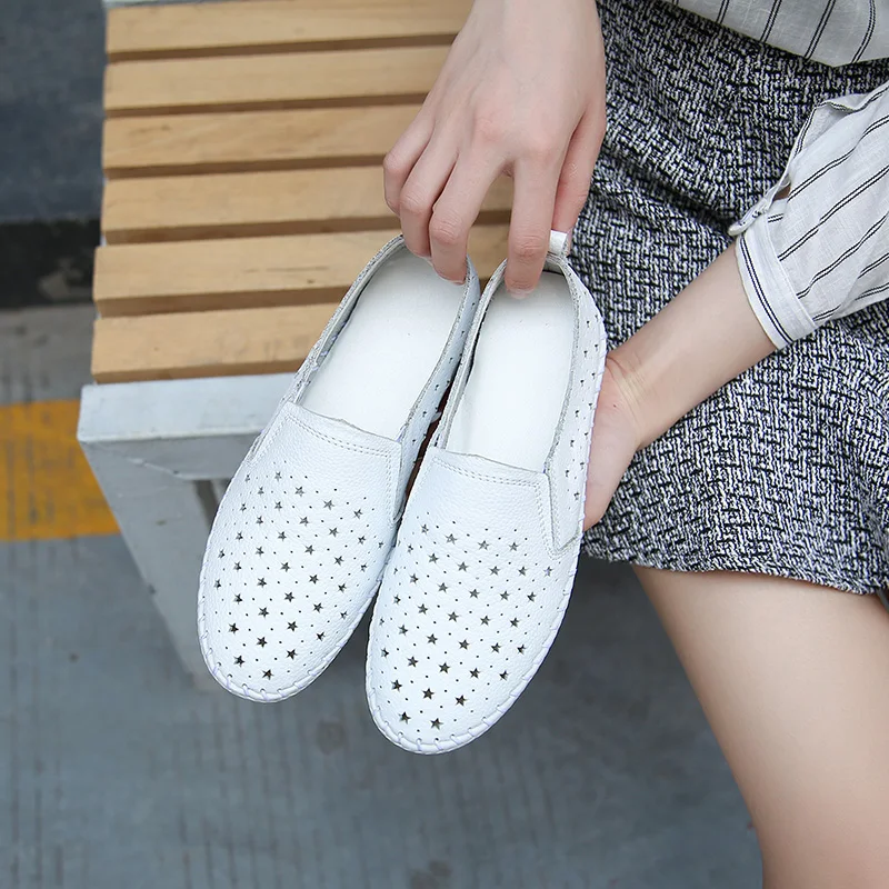 2017 Женские эспадрильи на плоской подошве Женская обувь из натуральной кожи с