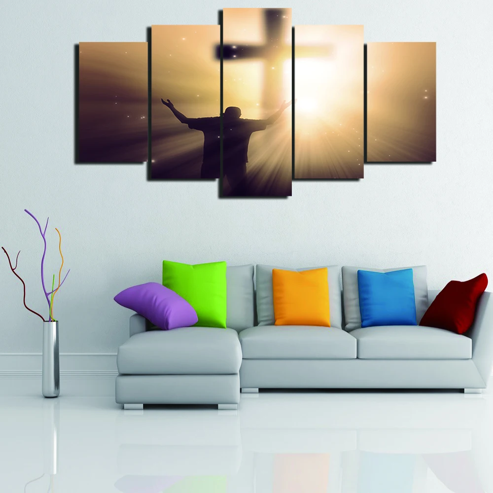 Unframed 5 шт. современный Иисус Картина крест молитва Книги по искусству картины
