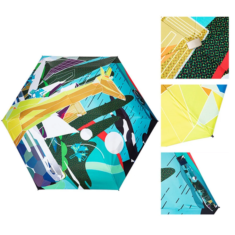 Ультра-светильник мини Карманный Зонт от дождя женский анти-УФ портативный зонт