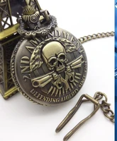 2nd amendment defending liberty since 1791 cool guns design antique bronze skull and attack on titan pocket watch fob chain gift