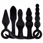 Анальная пробка, фаллоимитатор черного цвета, 5 разных форм на выбор, эротические бусины, секс-игрушки для мужчин для женщин, геев