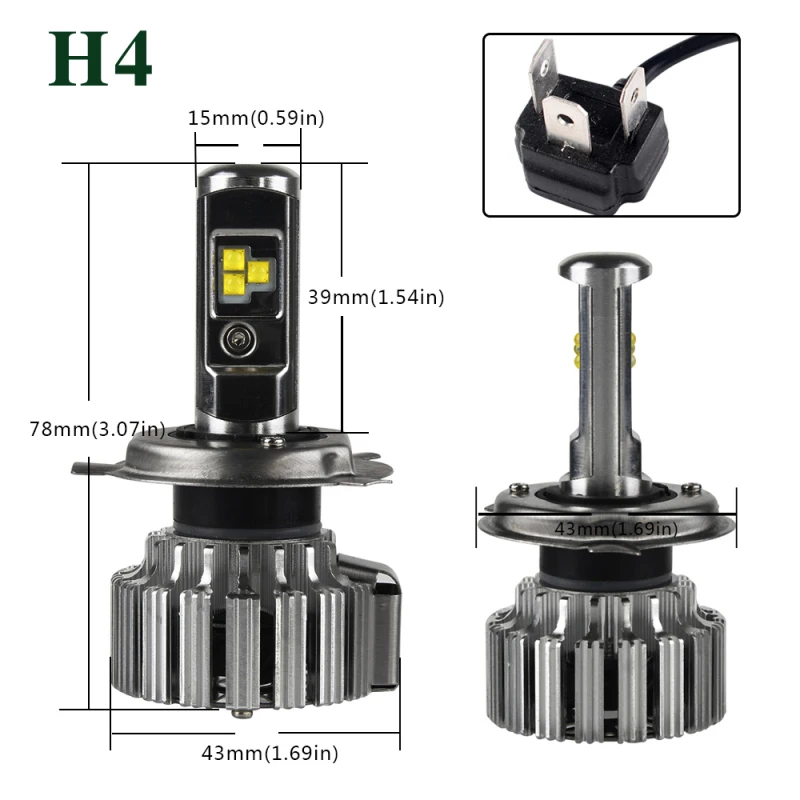 NIGHTEYE H7 светодиодный H4 светодиодный H11 HB3 9005 HB4 9006 H1 Автомобильный светодиодный фары для авто 80 Вт 9000LM автомобильных фар Противотуманные фары 12V 24V