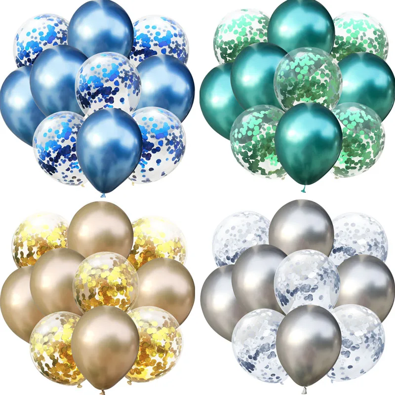 10 шт. 12 дюймовый смешанный золотой конфетти воздушные шары прозрачные Золотая