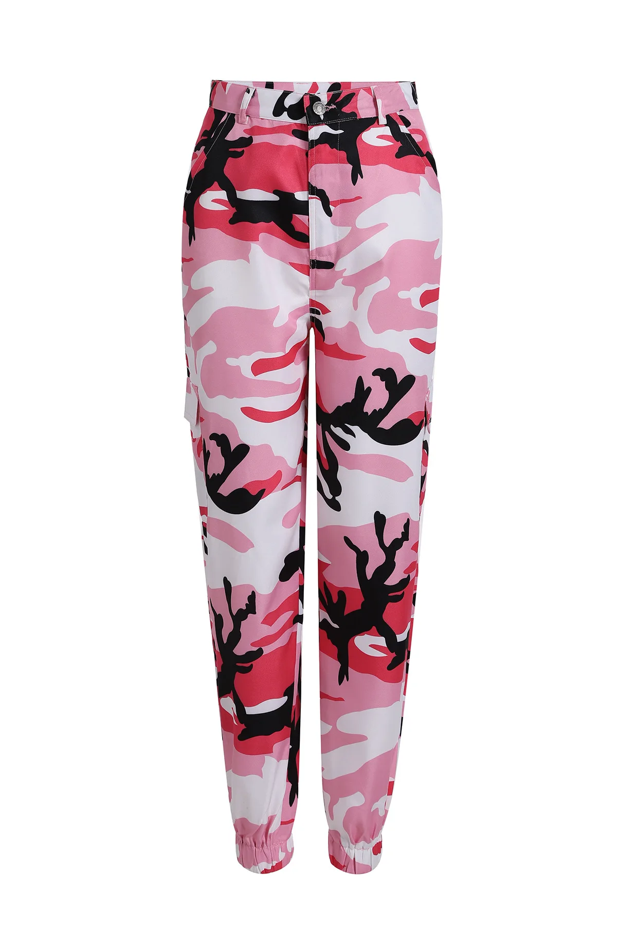 Новые женские осенние модные камуфляжные брюки размера плюс, свободные штаны-шаровары, высококачественные спортивные штаны, красные камуфляжные штаны для бега