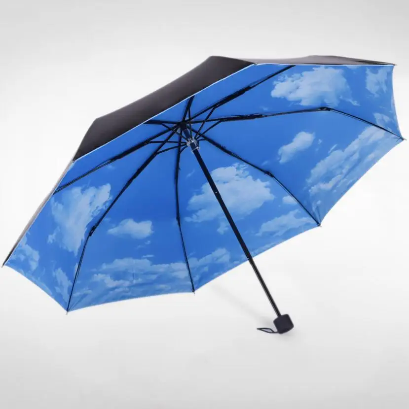 Sky Blue Sun&ampRain Umbrella Printing Novelty Folding Brand Cute Blut Sombrinhas | Дом и сад