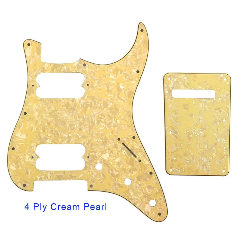 4 ply cream pearl Pleroo гитарные части накладки с задней пластиной для fender стандартный и современный Stratocaster ST HH стиль Guitarra 17 винтов - Цвет: 4 ply cream pearl