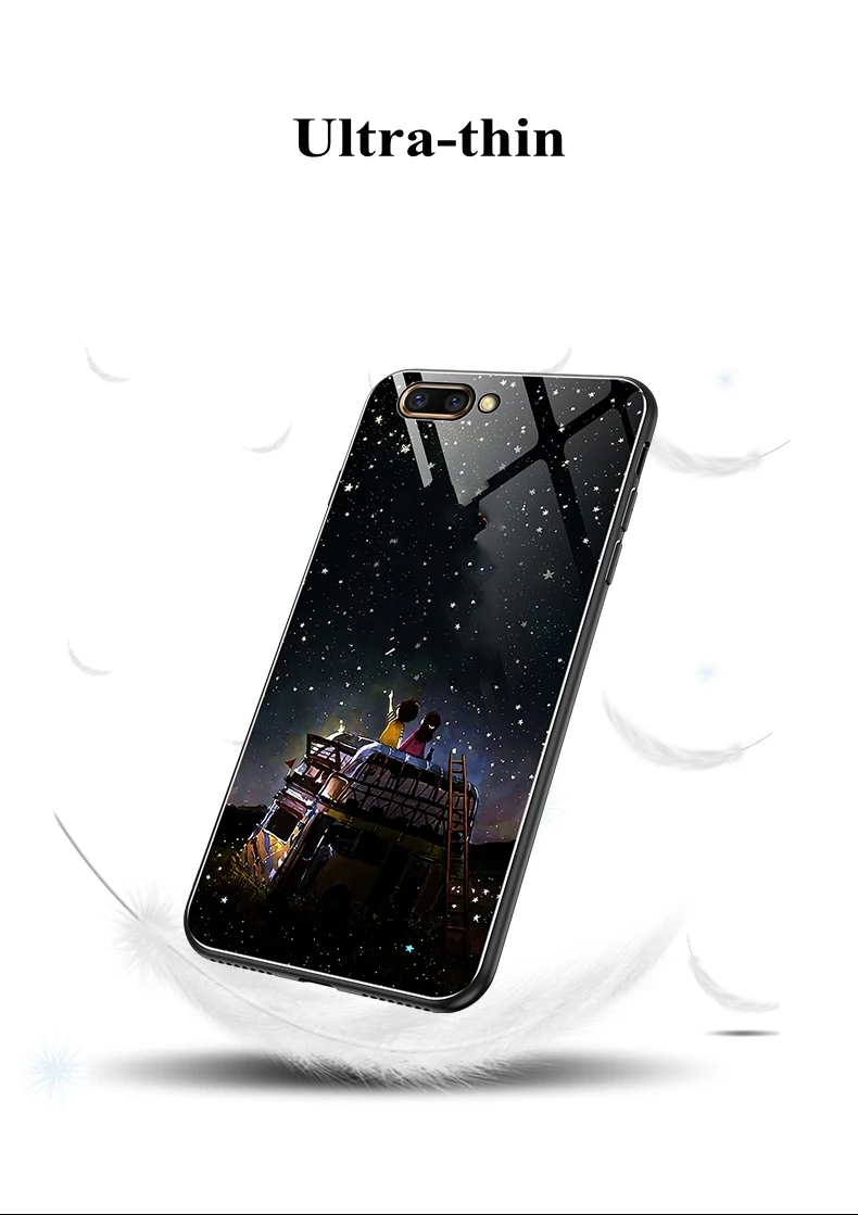Чехол из закаленного стекла для Huawei Honor 7C Aum-L41 5,7, светящийся чехол для Huawei Honor 7C Pro 7A Pro Y7 Y6 Prime