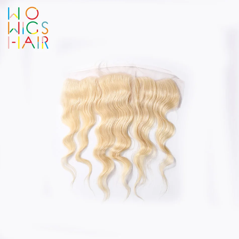 

WoWigs Hair Lace Frontal Platinum Blonde Body Wave Remy Hair 100% Human Hair Free Shipping