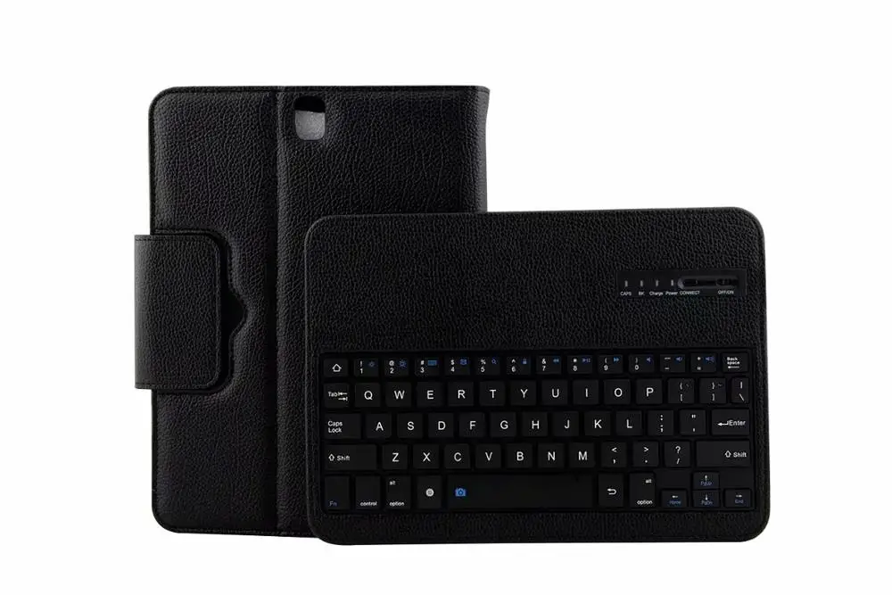 Клавиатура чехол для samsung Galaxy Tab 9,7 T550 T555 P550 P555 SM-T550 SM-T555 SM-P550 чехол принципиально кожа основа+ клавиатура+ пленка - Цвет: black case