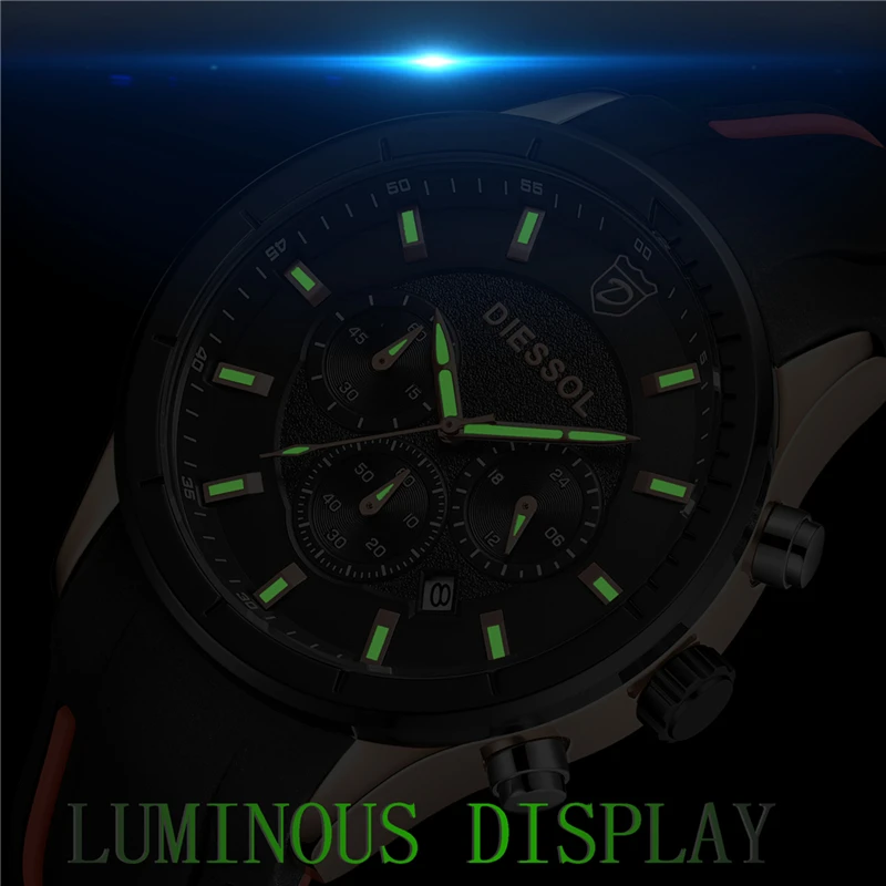 Дизсол мужские часы Лидирующий бренд Роскошные Кварцевые Золотые повседневные