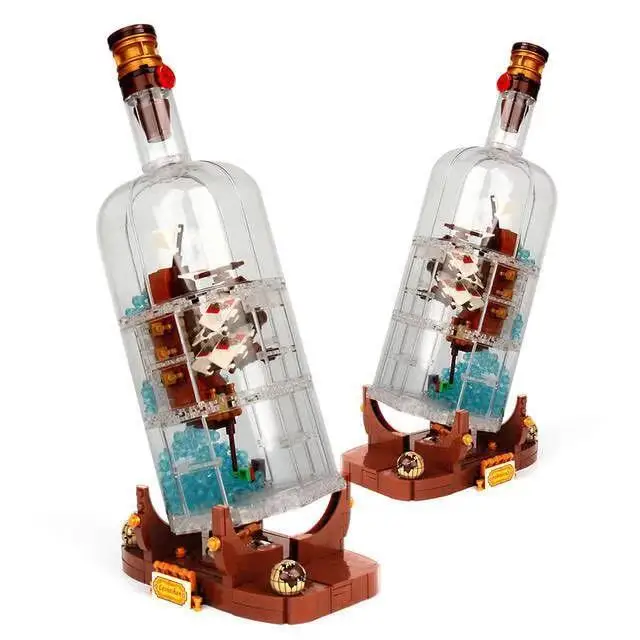 1036 корабль лодка в бутылке 1080 шт. Lepinblocks Playmobil строительные блоки светильник