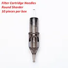 Картридж с фильтром иглы круглые шейдеры #12 длинные конусные Иглы для татуировки совместимы картриджной системой татуировочная машина и ручка 10 шт