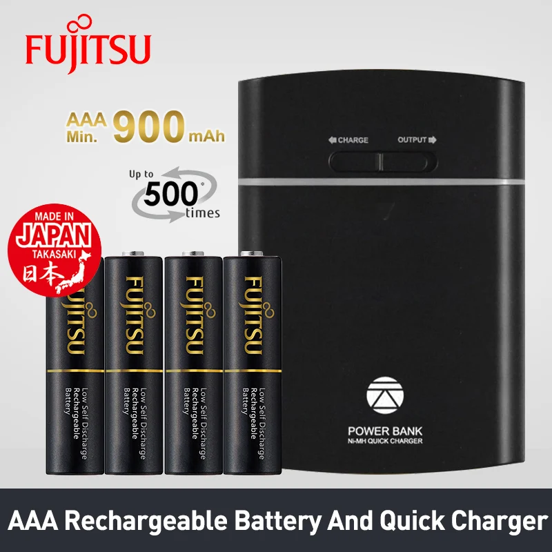 Аккумуляторная батарея Fujitsu 4 шт./упак. 1 2 В Ni-MH 900 мАч | Электроника