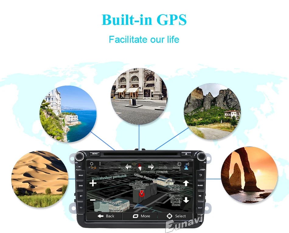 Eunavi 2 Din 8 дюймов Автомобильный dvd для VW POLO GOLF MK5 MK6 PASSAT B6 JETTA TOURAN TIGUAN с gps навигацией радио SWC Bluetooth
