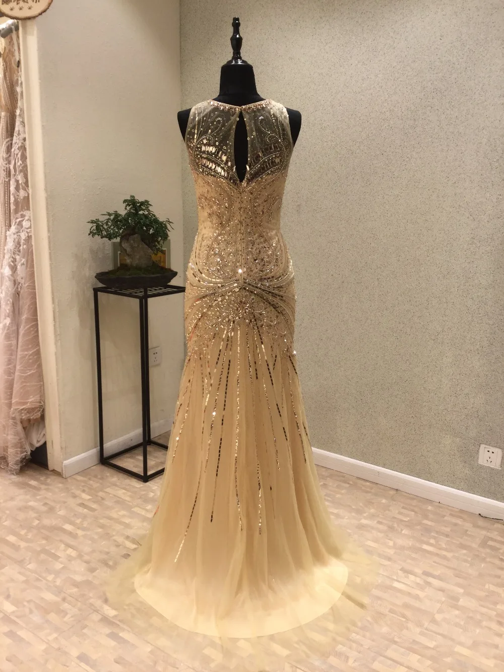 New Sexy Mermaid Prom Dresses 2020 O-Neck Cap Sleeve Floor Length Beading Tulle Evening Dresses vestido longo