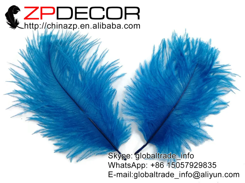 

ZPDECOR 100 pcs/lot 15-20cm(6-8inch)Premuim Quality Smooth Small Turquoise Dyed Cheap Ostrich Plume Feather Bulk