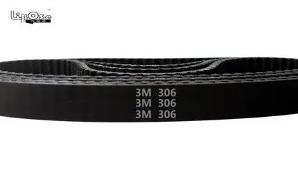 

free shipping 306-HTD3M-10mm Timing belt length 306mm width 10mm pitch 3mm Neoprene Rubber HTD 3M STD S3M pulley CNC machine