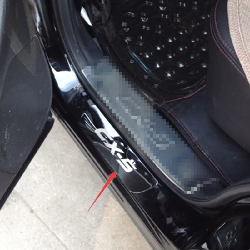 Нержавеющая сталь Накладка порога Добро пожаловать педаль для Mazda CX 5 CX5 2013 2015