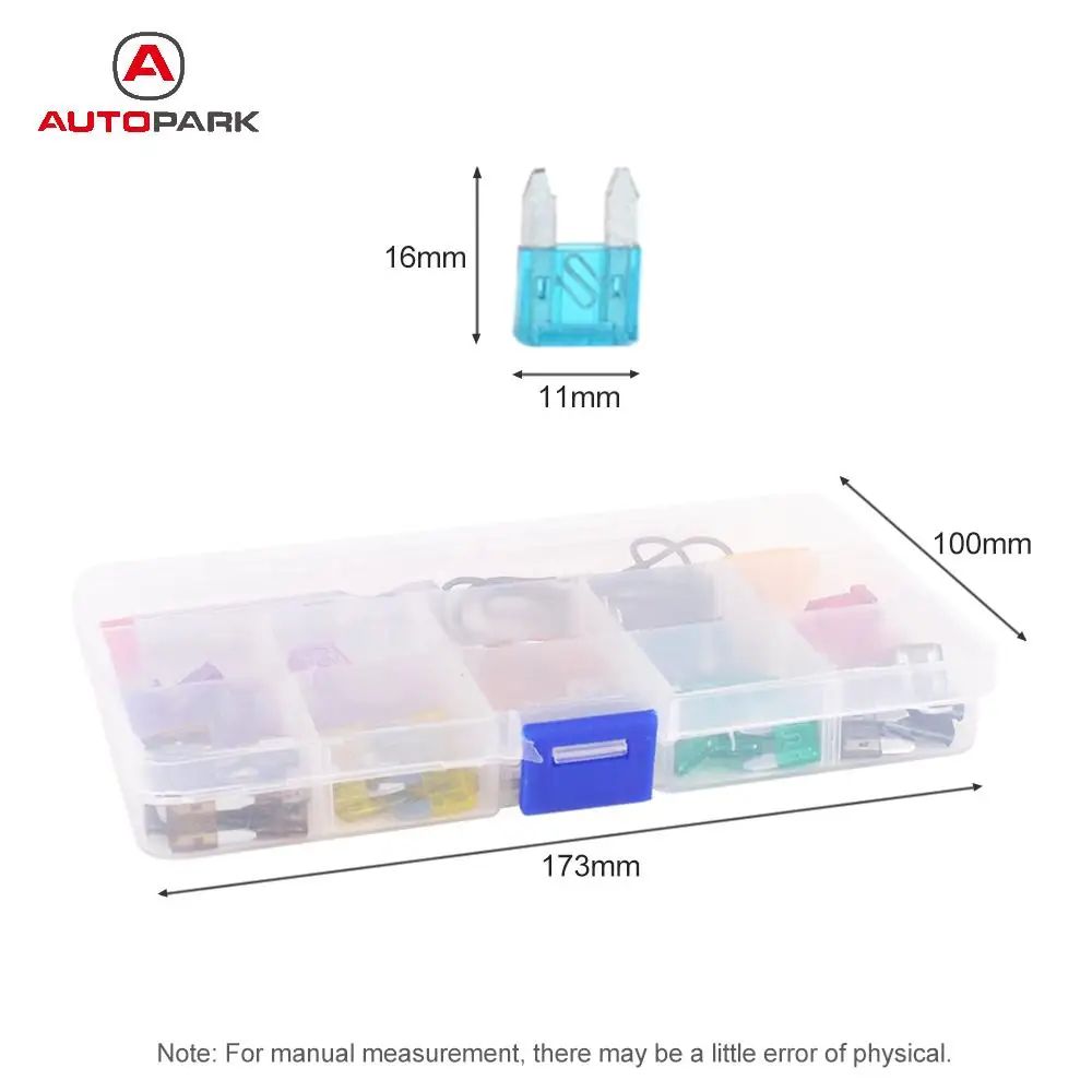 100 шт. мини-предохранитель для автомобиля с цветной кодировкой десяти ампер