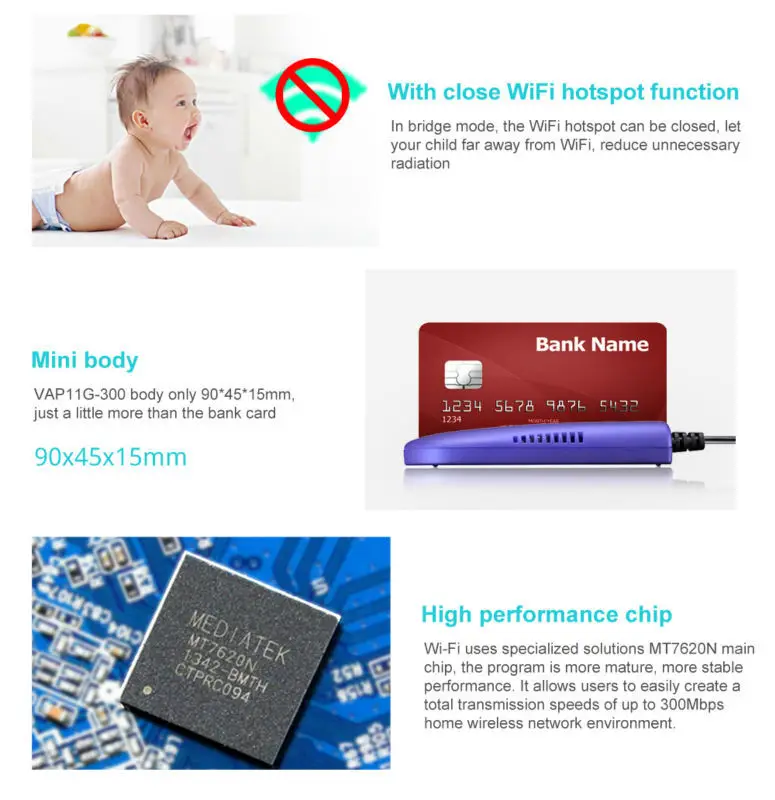 Vonets VAP11G-300 RJ45 Мини Wifi беспроводной мост Wi-Fi ретранслятор роутеры Wi-Fi для компьютера сетевой камеры монитор Q15183