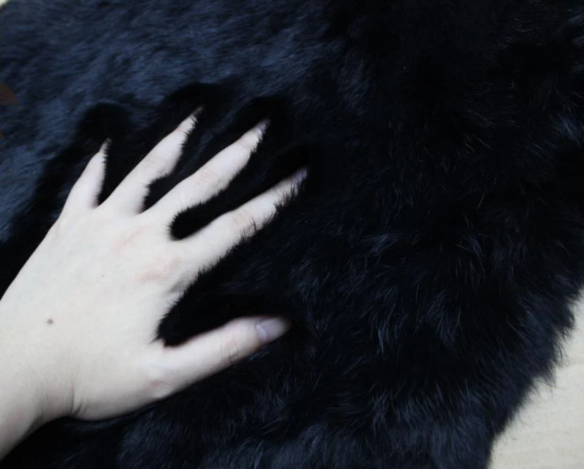 Высокое качество оптовая цена окрашенная черная кроличья меховая кожа|fur skin|fur