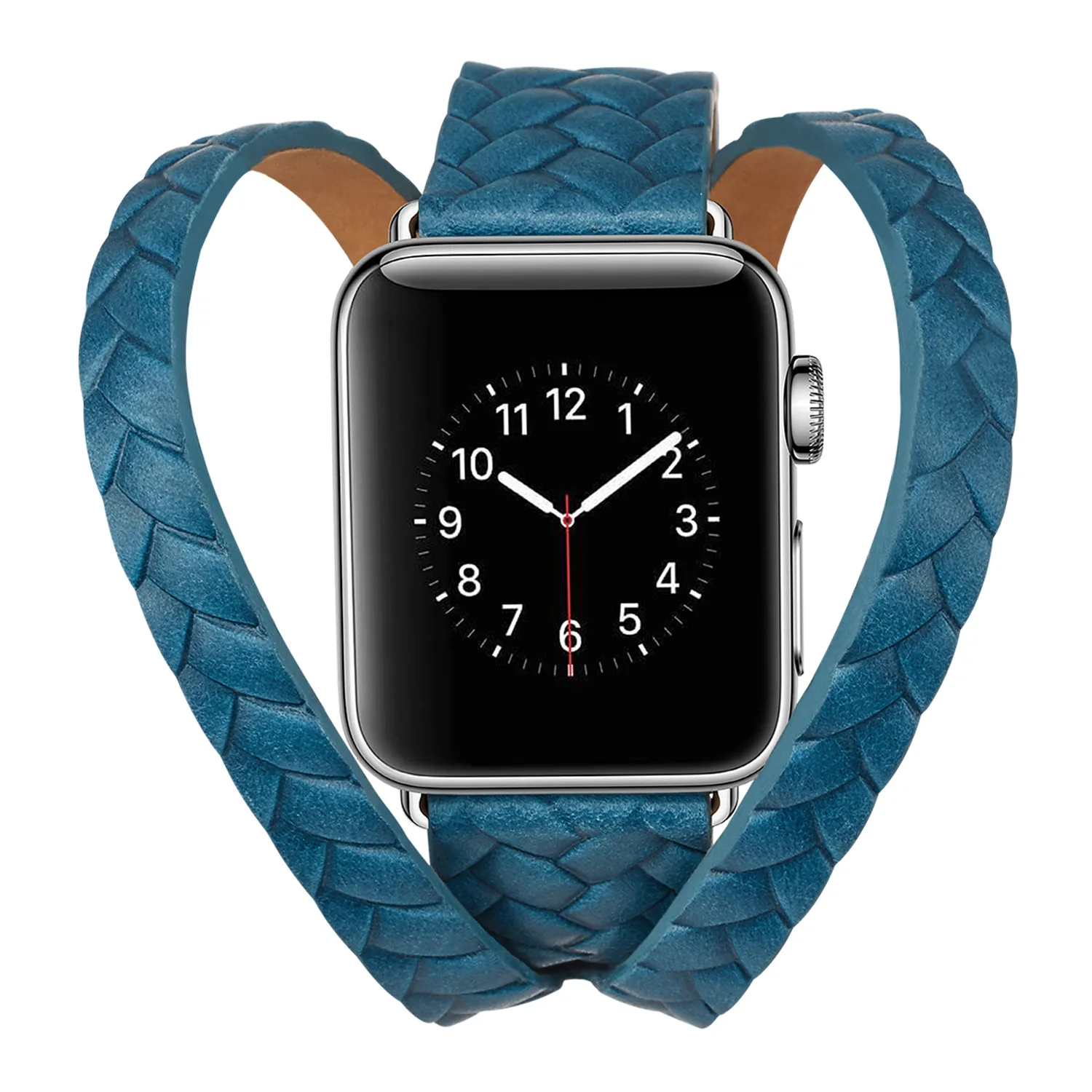 KLFS рельефный ремешок для Apple Watch ремешок кожаный ремешок с двойным кожаным ремешком 38 42 40 44 мм
