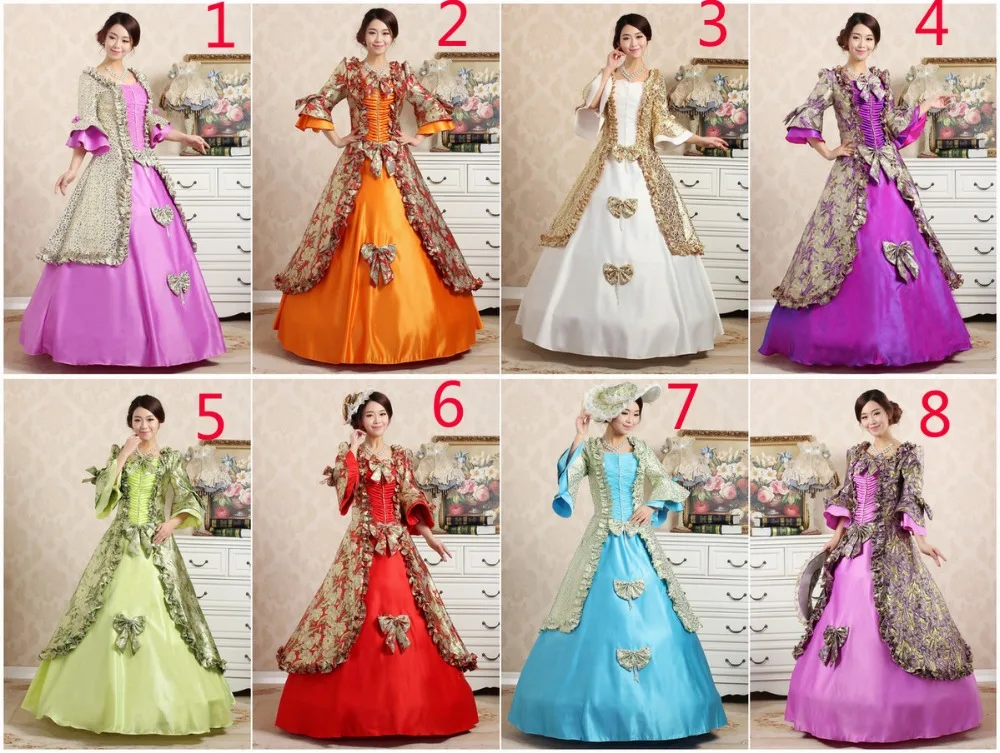 8 цветов на выбор/роскошное средневековое платье эпохи Возрождения костюм