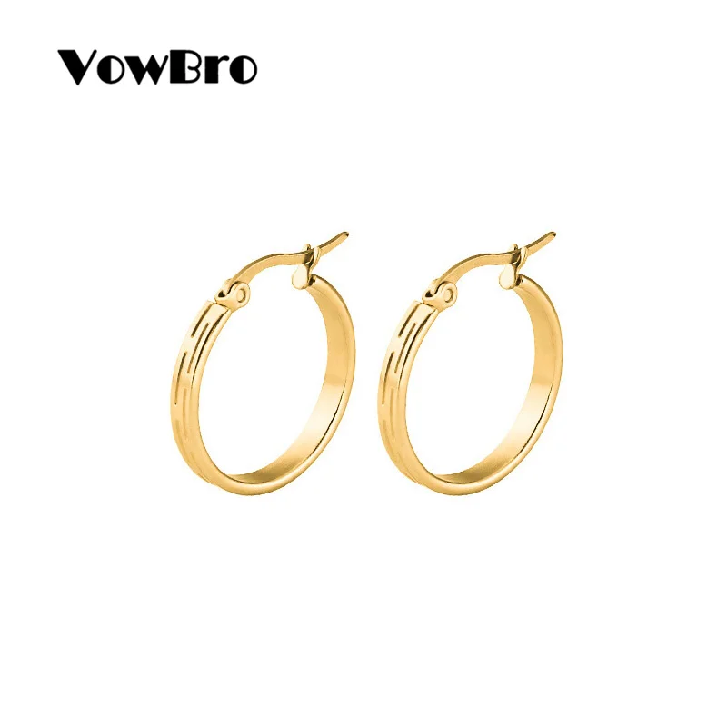 VowBro 2019 новые ювелирные изделия из нержавеющей стали серьги золотого цвета