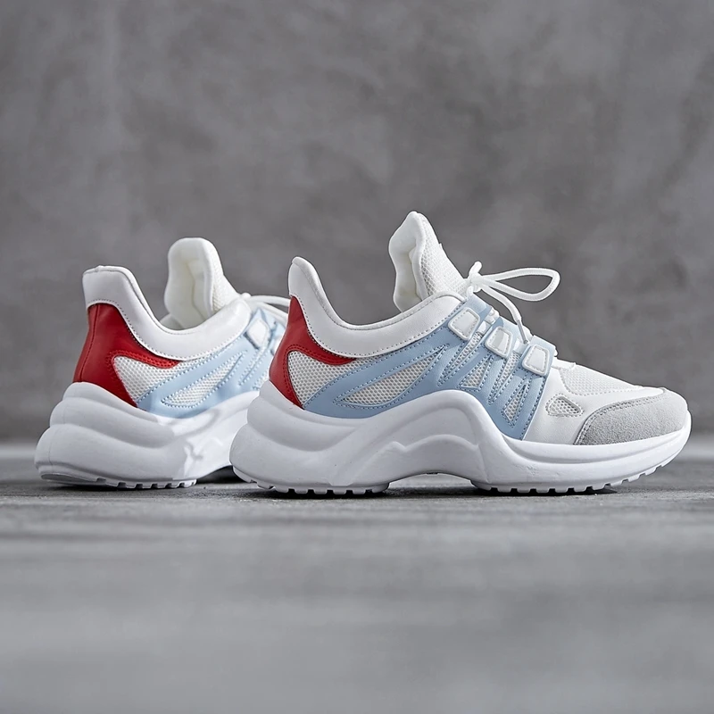 Женские кроссовки на платформе повседневные шнуровке весна-лето Tenis Feminino большие