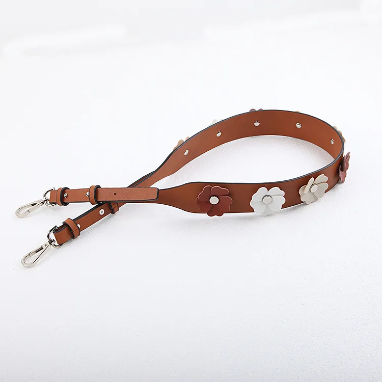 brown silver hook Модный ремень для женщин, сумки, сумки, кожа, цветные цветы, сумка на плечо, ремень, регулируемый цветочный ремень, сумка, аксессуары - Цвет: brown silver hook