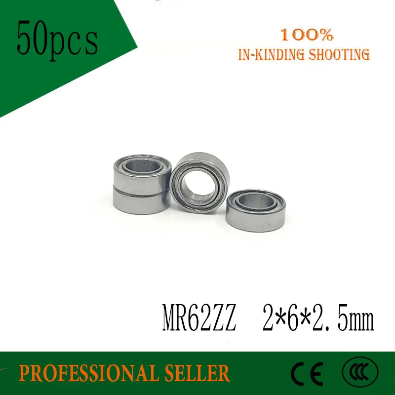 

50pcs/lot MR62 Z MR62ZZ R- 620ZZY52 2X6X2.5 mm P6 ABEC-3 high-quality goods model bearing helicopters models available