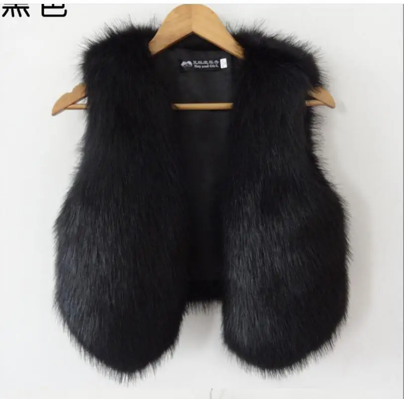 Xs/6Xl, Женский Тонкий жилет размера плюс, повседневный искусственный мех, v-образный вырез, короткий, зима, осень, маленький, искусственный мех, жилет, пальто, K741 - Цвет: black