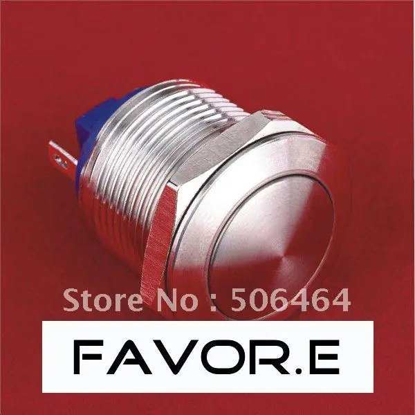 

19mm IP65 Momentary Push Button Switch domed round PIN terminal