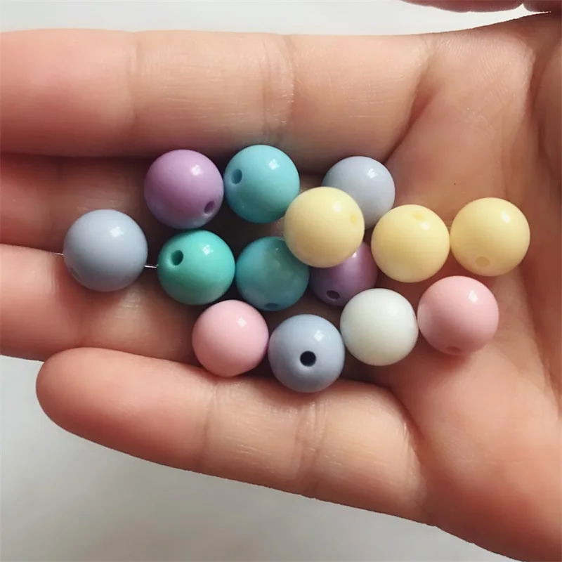 Акриловые бусины разделители круглые пастельные разные цвета 6/8/10 мм 100 шт. новые