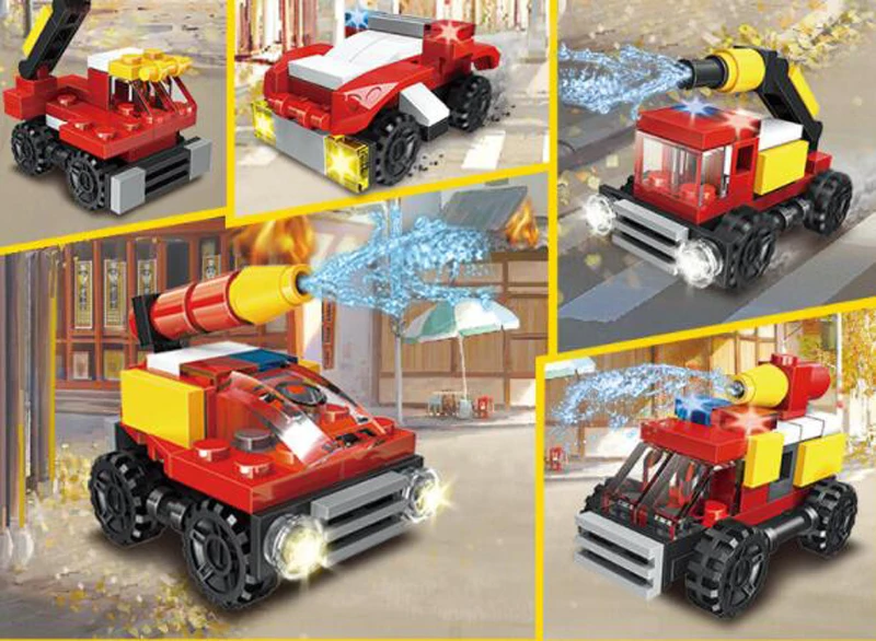 

Free ship NEW 12pc changing mini FIRE RESCUE theme building block capasule toy eggs party toys favors prizes bag fillers