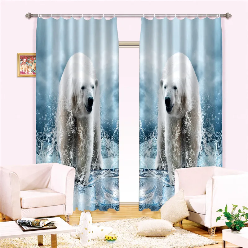 

Curtain The bear Luxury Blackout 3D Window Curtain Living Room office Bedroom Cortinas Drapes Rideaux Customized size pillowcase