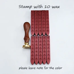 stamp with 10 waxes Пчелиный венок воск печать штамп/Рождественский подарок/свадебные восковые уплотнения/приглашения уплотнения- WS139 - Цвет: stamp with 10 waxes